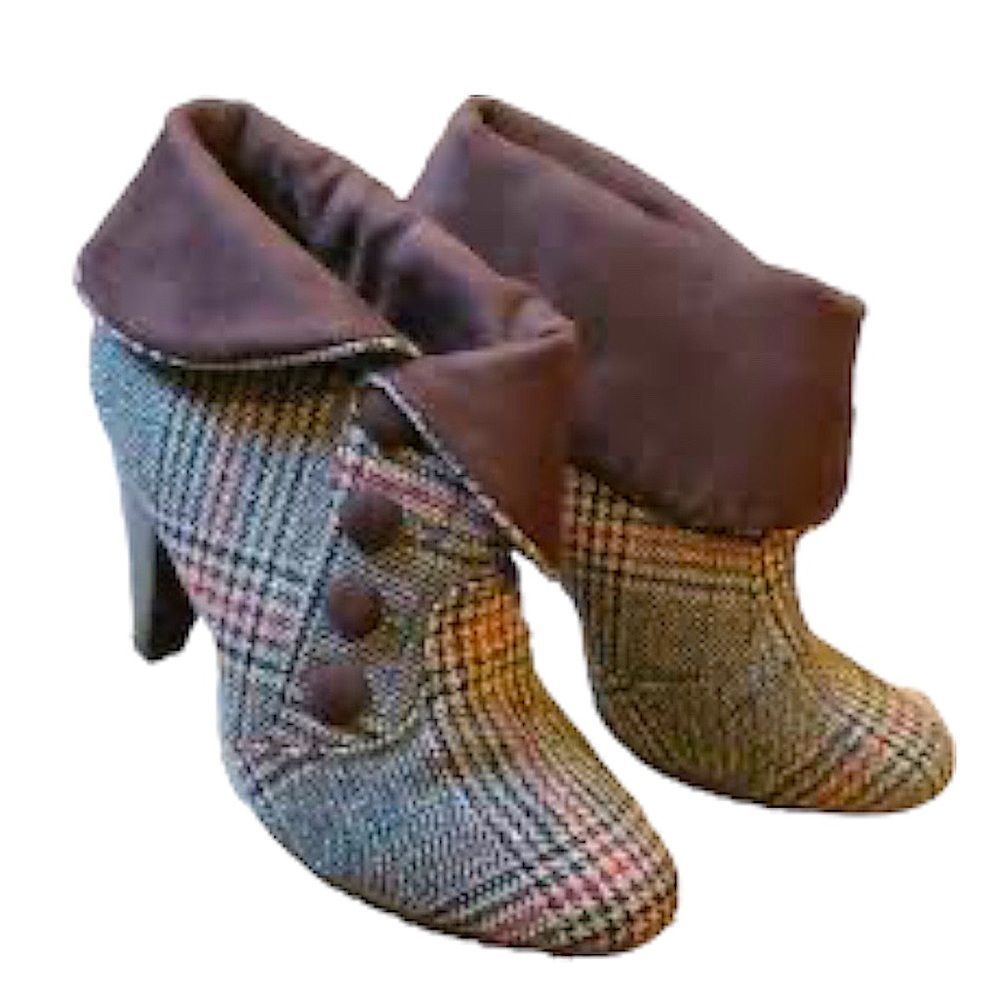 Diba Tweed Plaid Filiberto Heeled Bootie